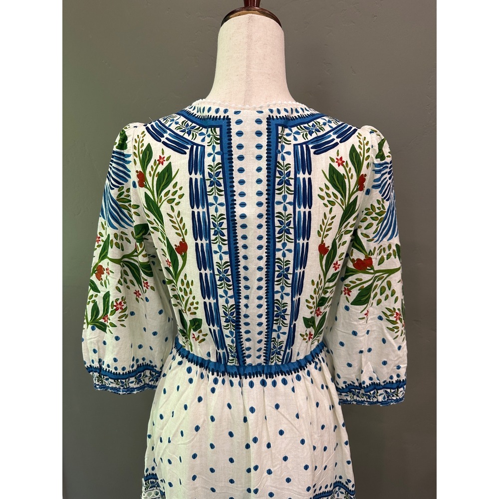 NWT Farm Rio Macaw Flight Maxi Dress Small Tropical Bird Linen $280 Sold Out - Picture 10 of 16